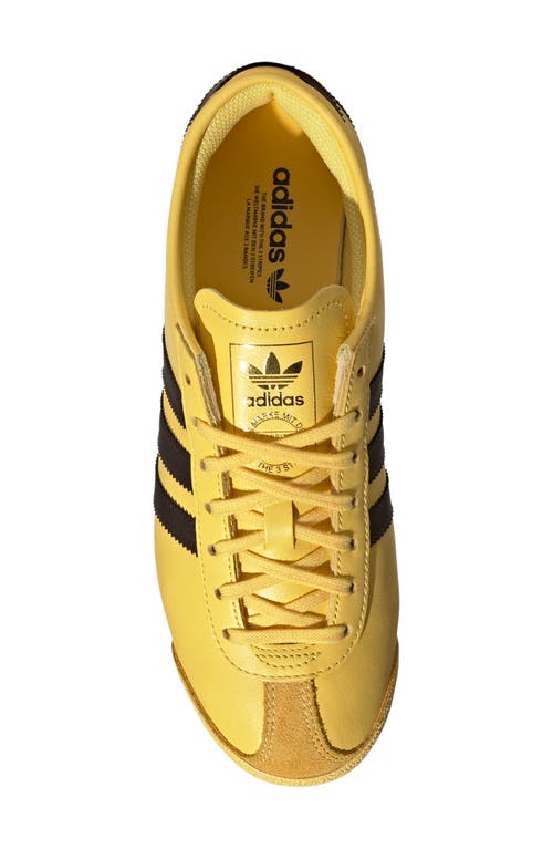 Adidas Originals Womens Super Yellow Dark Brown Italia 70s Leather Low-top Trainers In Yellow