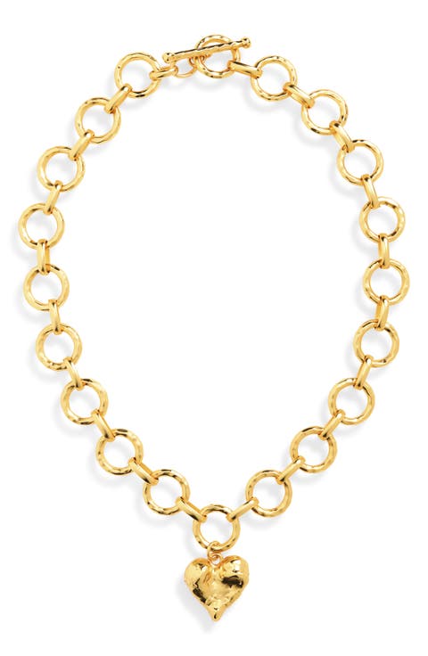 Molten Chain Heart Necklace