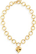 Karine Sultan Molten Chain Heart Necklace