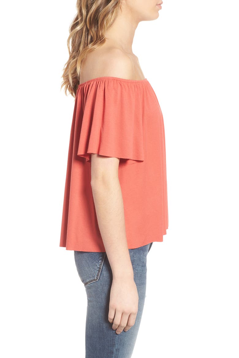 Off the Shoulder Top, Alternate, color, RUST SIENNA