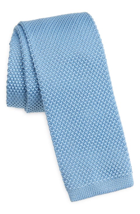 Baby Blue Knit Silk Tie