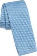 CLIFTON WILSON Baby Blue Knit Silk Tie