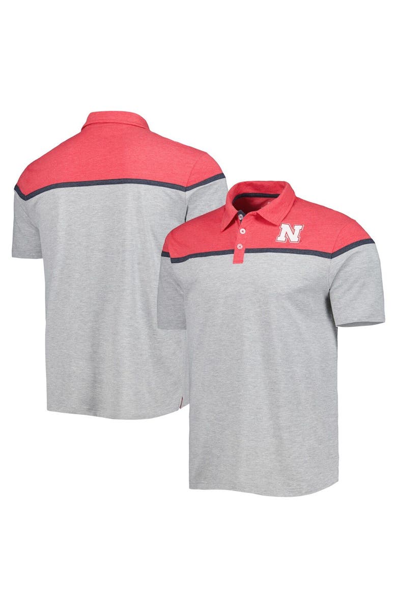 COLOSSEUM Men's Colosseum Heather Gray Nebraska Huskers Chamberlain Polo, Main, color, 