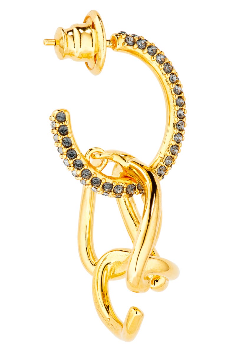 Oscar de la Renta Braided 'O' Drop Hoop Earrings, Alternate, color, Smoke