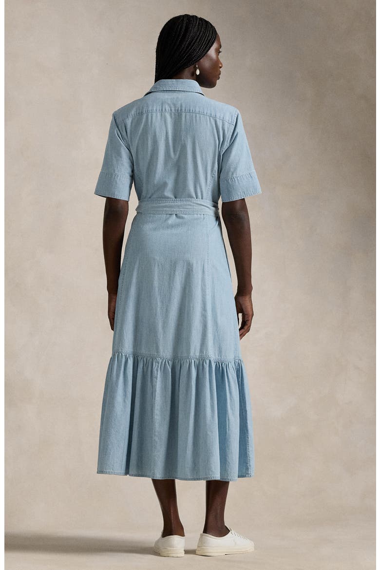 Bea Tie Belt Midi Shirtdress, Alternate, color, CHAMBRAY