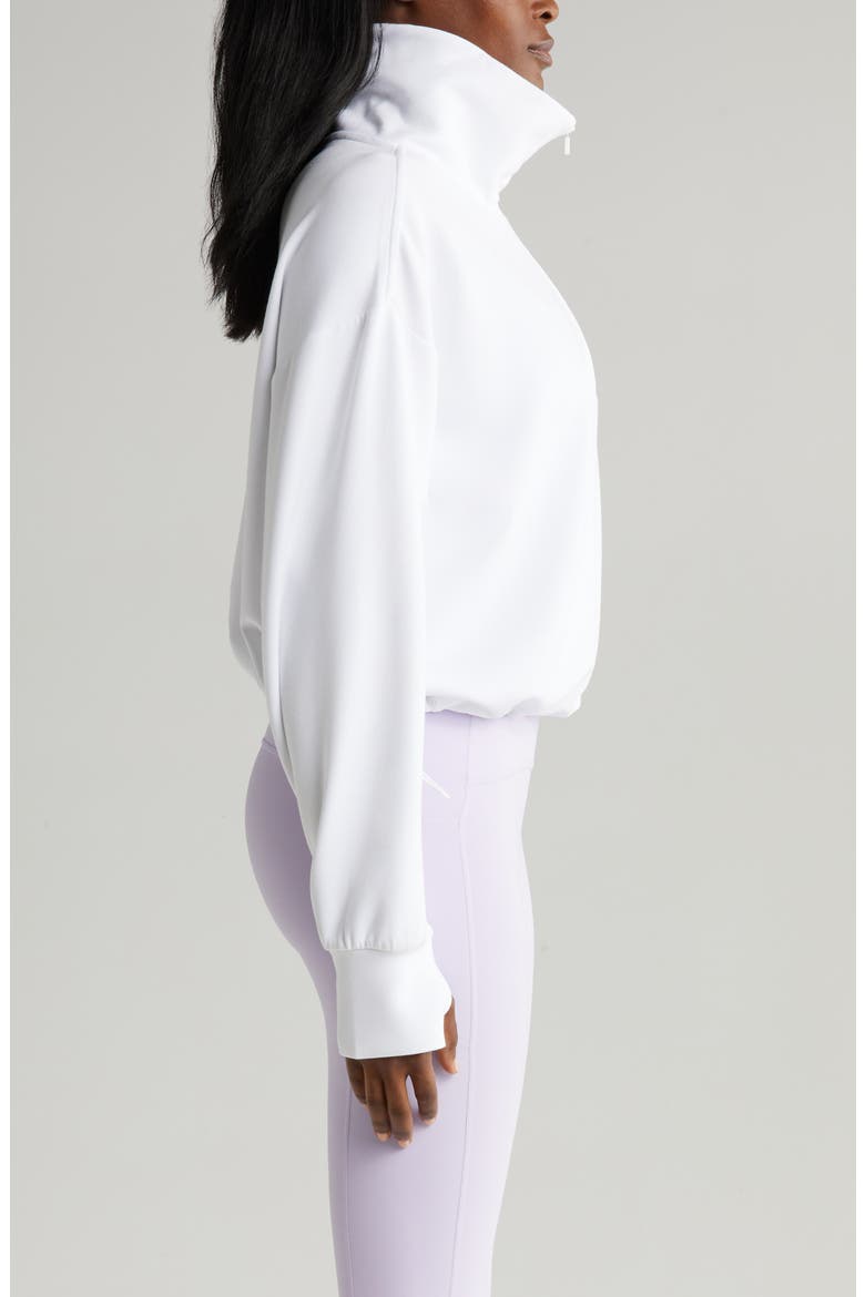Modal Half Zip Pullover, Alternate, color, WHITE