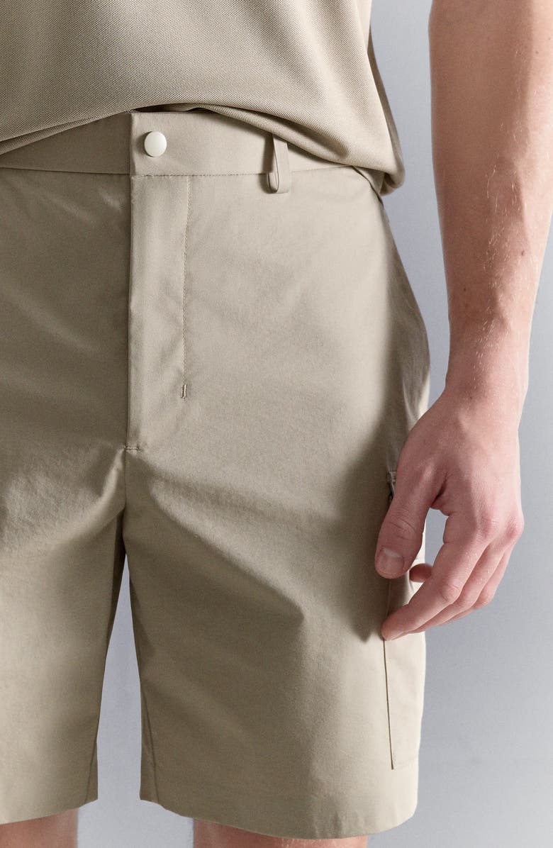 MANGO Water Repellent Cargo Bermuda Shorts, Alternate, color, Beige