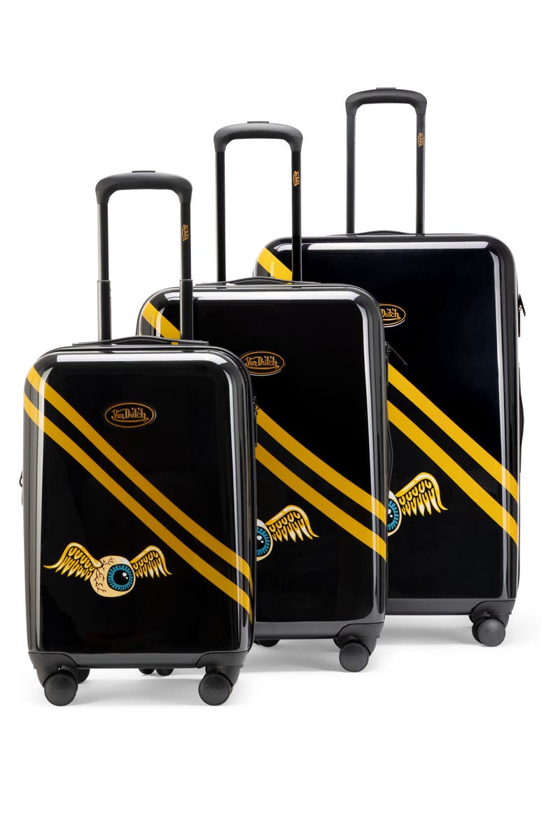 Kustom Kulture 3-Piece Expandable Hardside Spinner Luggage Set, Main, color, Rolling Striker