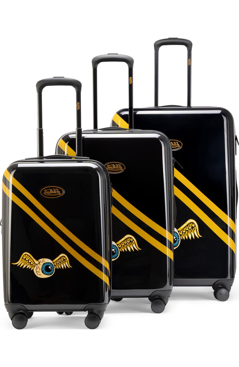 Von Dutch Kustom Kulture 3-Piece Expandable Hardside Spinner Luggage Set, Main, color, Rolling Striker