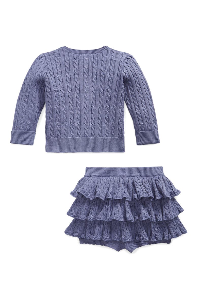 Kids' 2-Piece Cardigan & Ruffled Bloomers Set, Alternate, color, SUMMER PURPLE