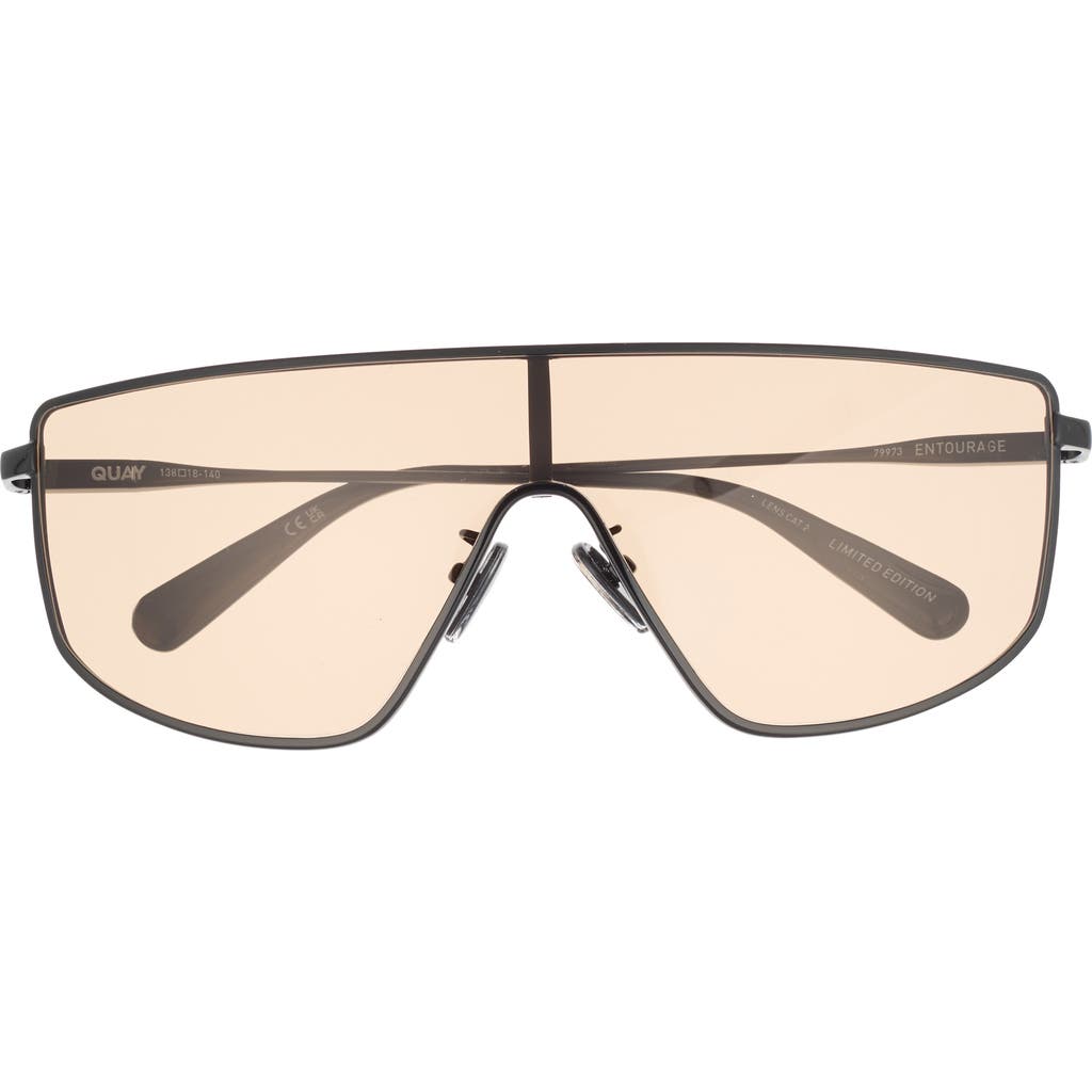 Quay Entourage 138mm Gradient Shield Sunglasses In Black