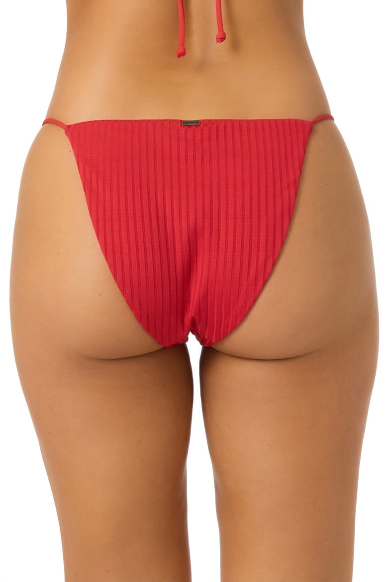 Shorebreak Ribbed Redondo Bikini Bottoms, Alternate, color, LIFEGUARD RED