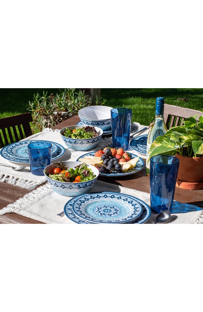 TarHong Blue Fontana Set of Twelve Melamine Dinnerware Set, Alternate, color,
