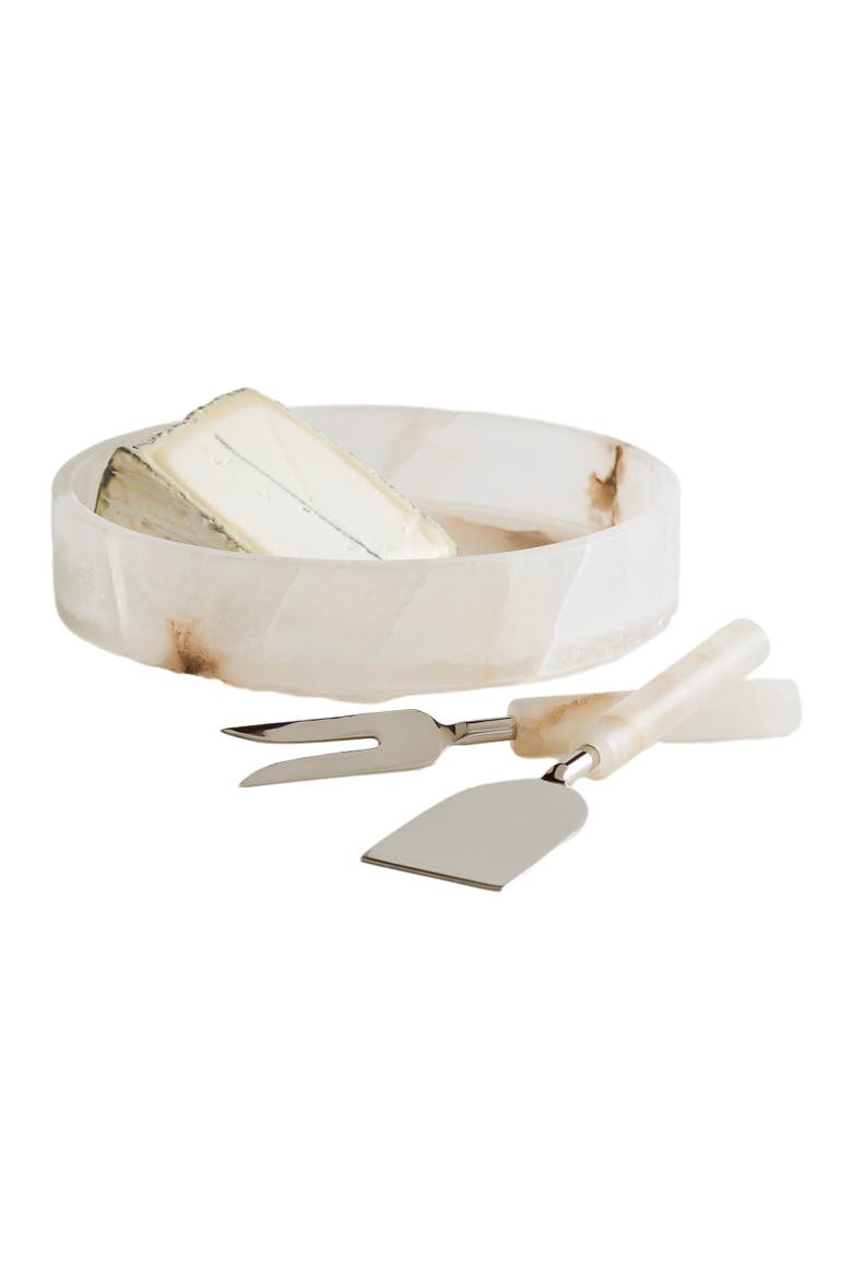 Santo Alabaster Cheese Tools - Set of 2, Main, color, White