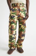JW Anderson Camo Cotton Straight Leg Cargo Pants