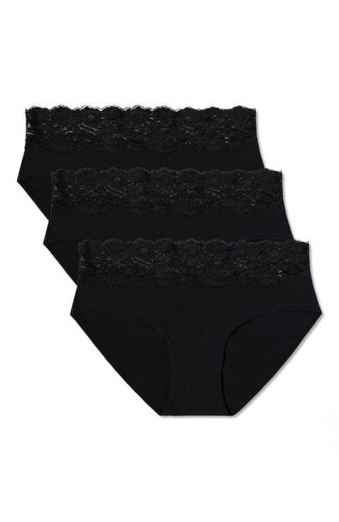 Lace Waist Brief 3-Pack Made With Organic Cotton