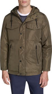 Kenneth Cole New York Hooded Utility Pocket Jacket