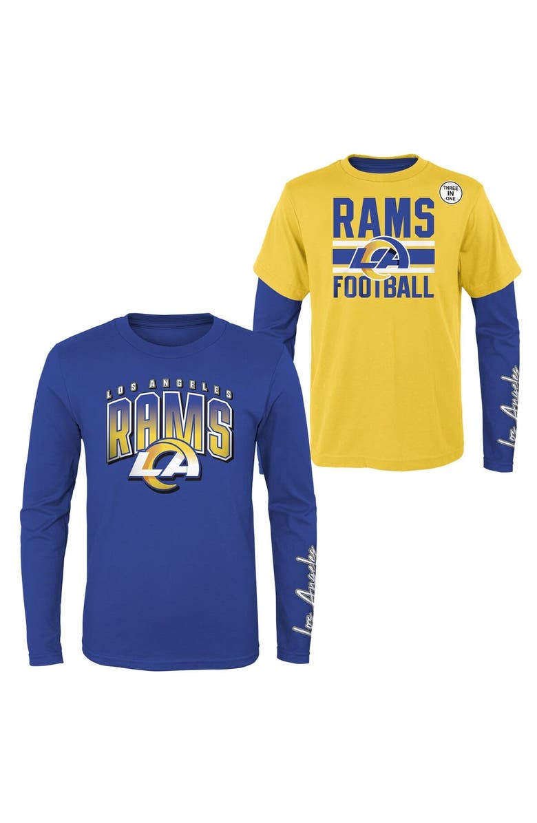 Outerstuff Preschool Royal/Gold Los Angeles Rams Fan Fave T-Shirt Combo Set, Main, color, 
