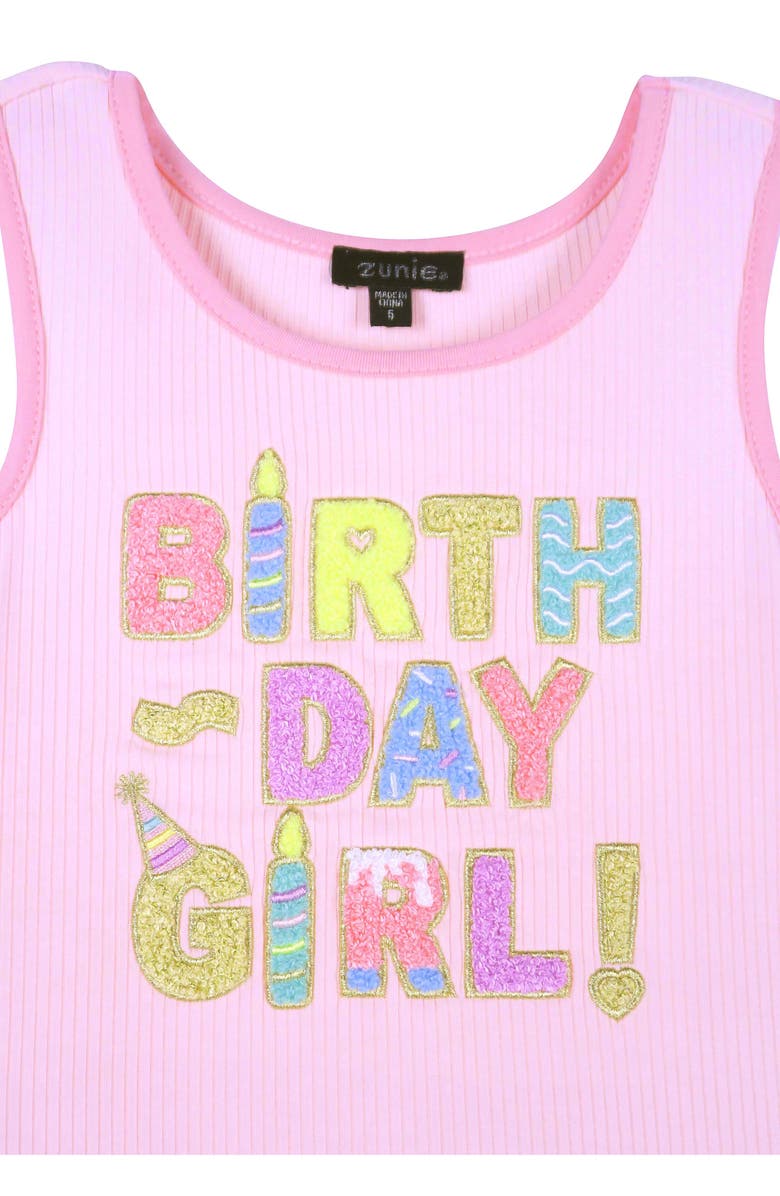 Zunie Kids' Birthday Girl Ombré Mesh Dress, Alternate, color, Pink Multi