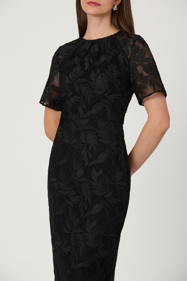 Midnight Basketweave Lace Montague Dress, Alternate, color, Jet