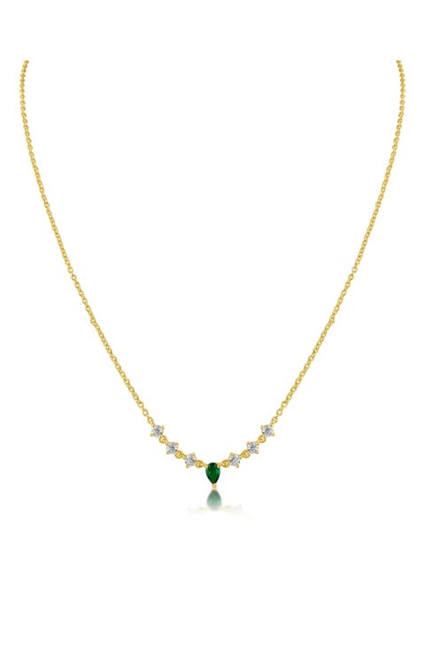 Cubic Zirconia Delicate Pendant Necklace