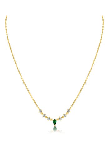 Cz By Kenneth Jay Lane Cubic Zirconia Delicate Pendant Necklace In Multi