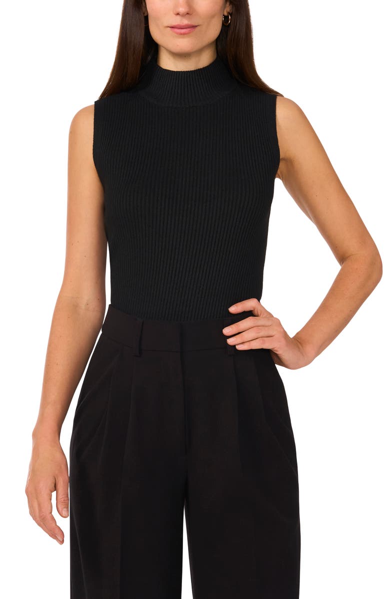 Halogen<sup>®</sup> Mock Neck Sleeveless Rib Top, Alternate, color, Rich Black