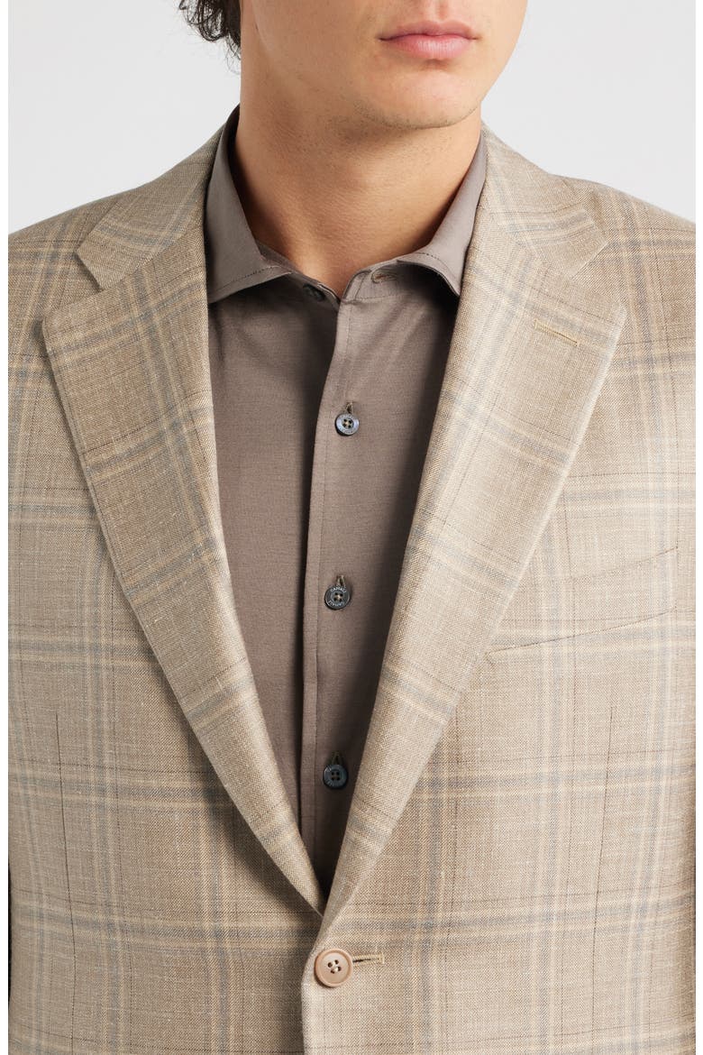 Siena Regular Fit Beige Shadow Check Wool Blend Sport Coat, Alternate, color, BEIGE