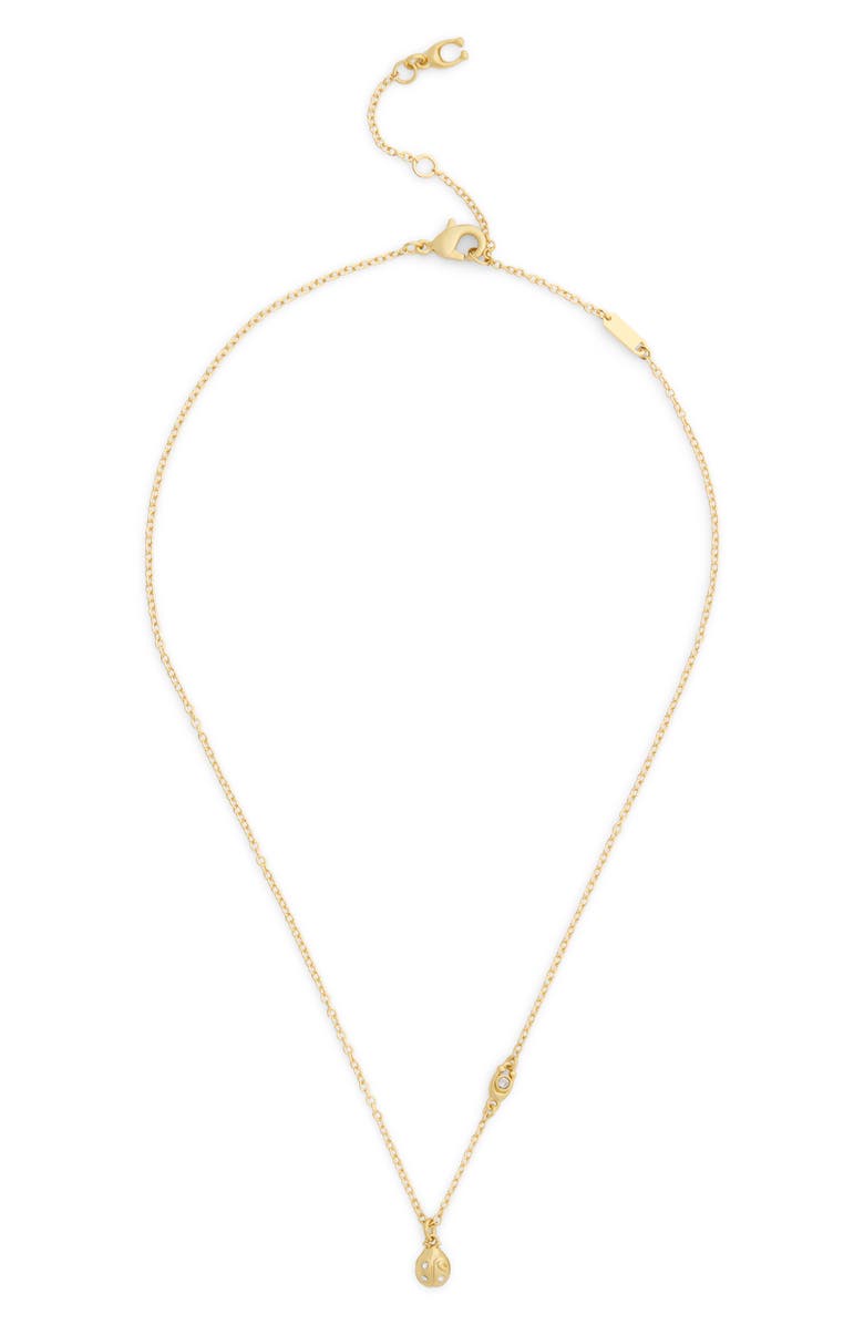 COACH Mini Ladybug Pendant Necklace, Main, color, 