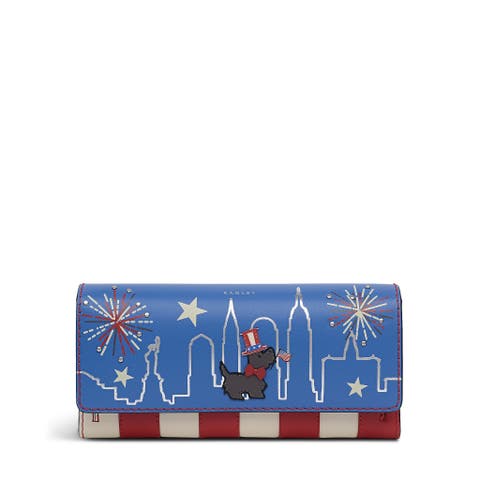 Fireworks And Stripes Large Flapover Wallet