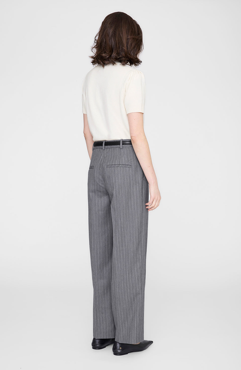 ANINE BING Trent Cropped Trouser, Alternate, color, Light Grey Pinstripe
