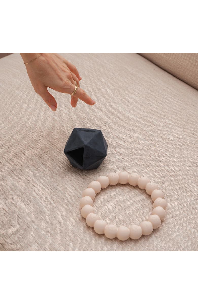 Dexypaws Chew Master Ring & Geometric Kong, Beige & Black, 2pc Dog Toys, Alternate, color, Beige