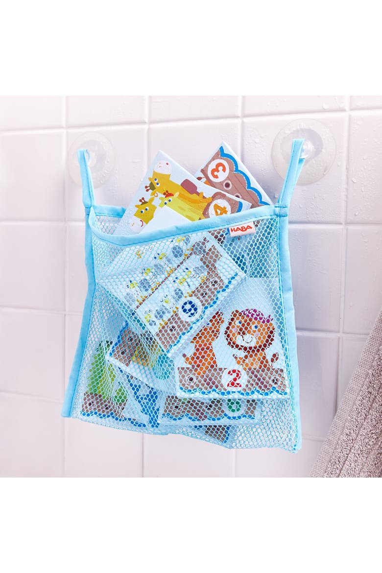 Numbers Puzzle In Net - 10 Piece Counting Bath Toy with Suction Cup Storage Net, Alternate, color, Multi