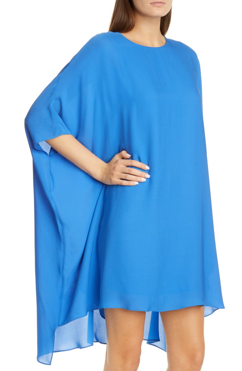 St. John Collection Draped Silk Georgette Dress, Alternate, color, 