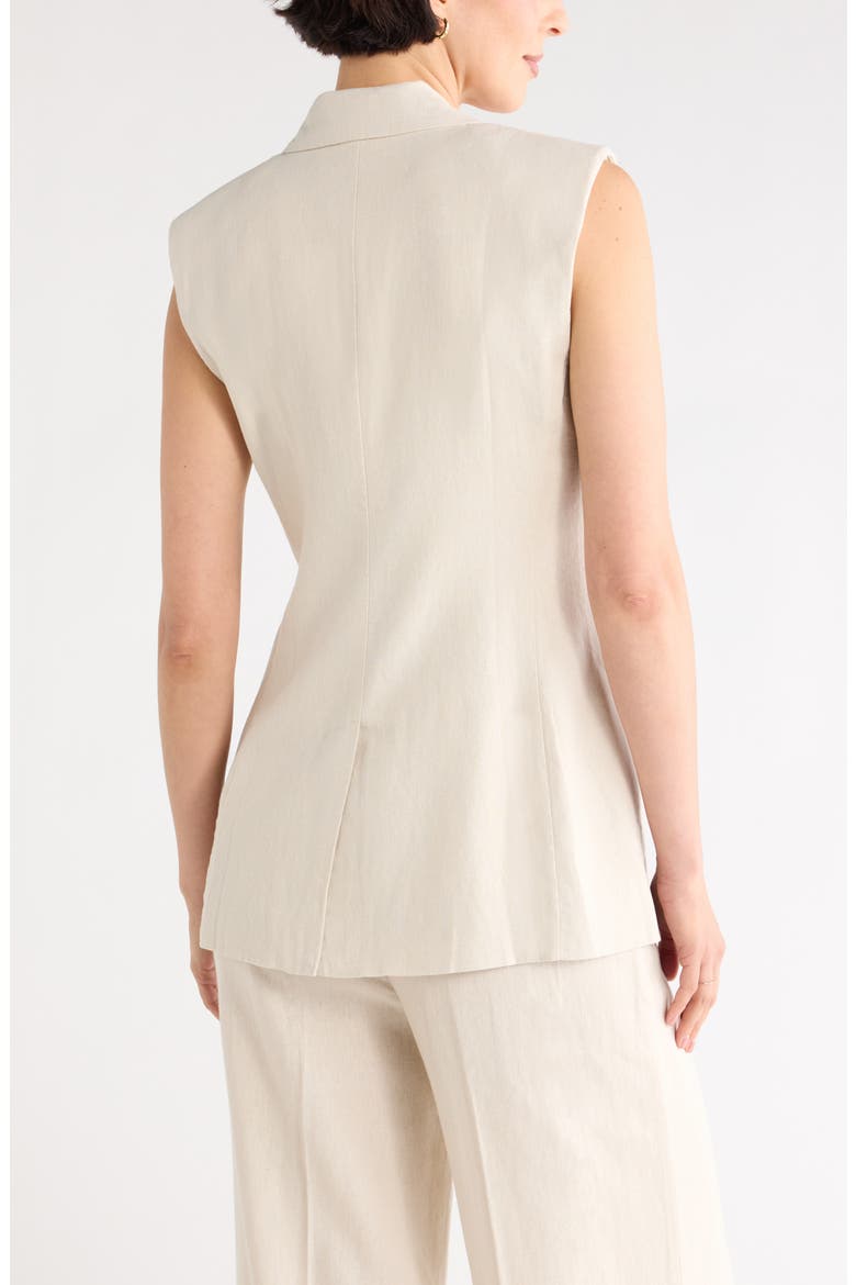 Classic Fit Linen Blend Vest, Alternate, color, BEIGE OATMEAL