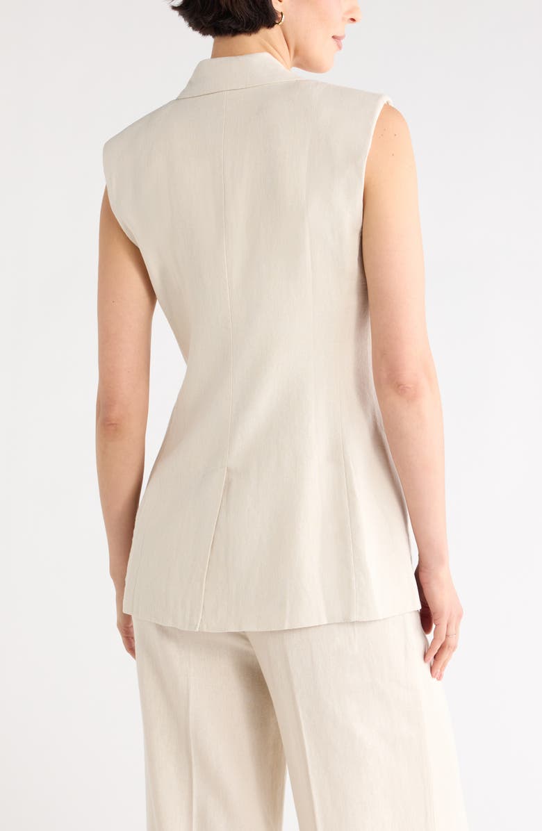 NORDSTROM RACK Classic Fit Linen Blend Vest, Alternate, color, Beige Oatmeal