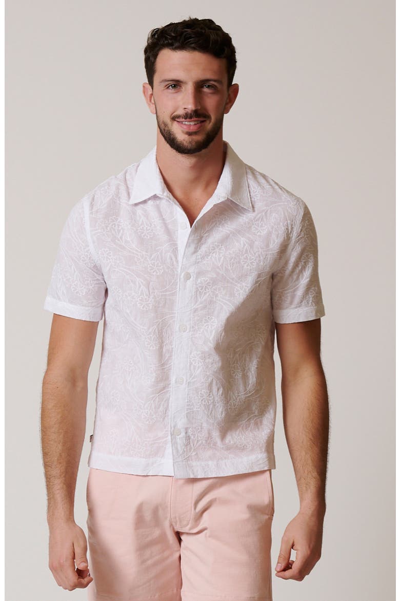 Puerto Escondido Button Up, Main, color, White