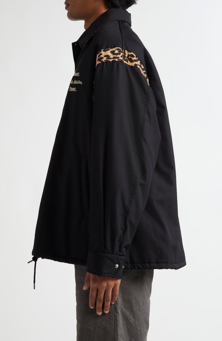 VISVIM Embroidered Linen & Cotton Coach's Jacket, Alternate, color, Black