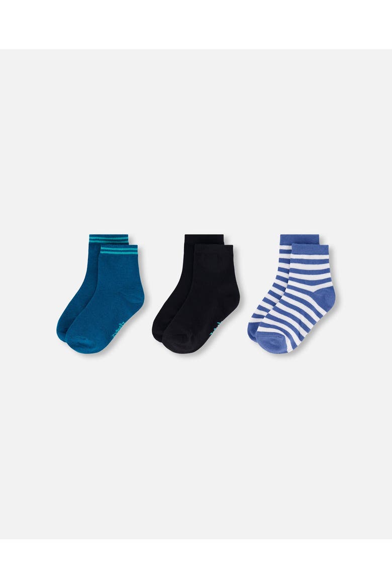 Socks (3 Pairs) Set Striped, Alternate, color, Striped Blue