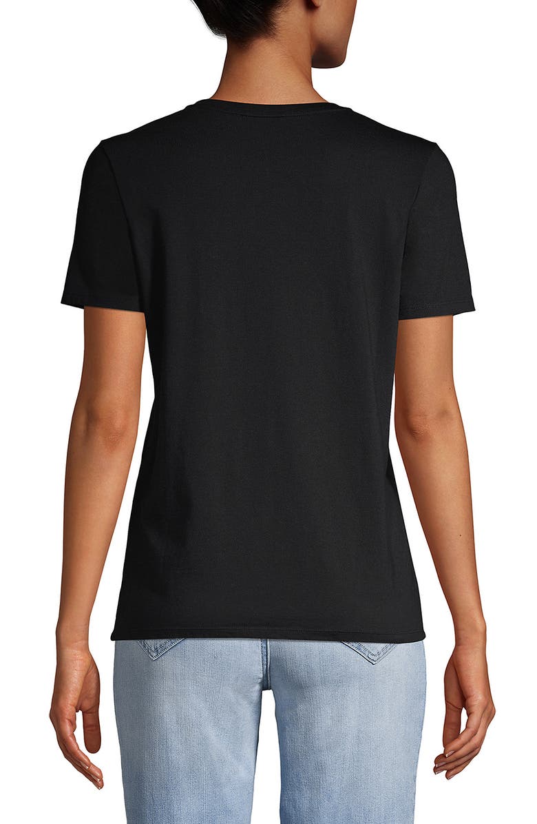 Lands' End Supima Cotton Crewneck T-Shirt, Alternate, color, Black