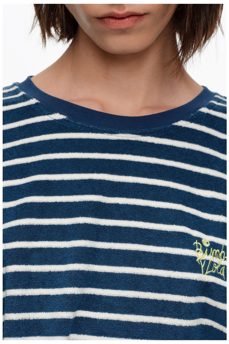 Striped Towel Long Sleeve T-Shirt, Alternate, color, NAVY