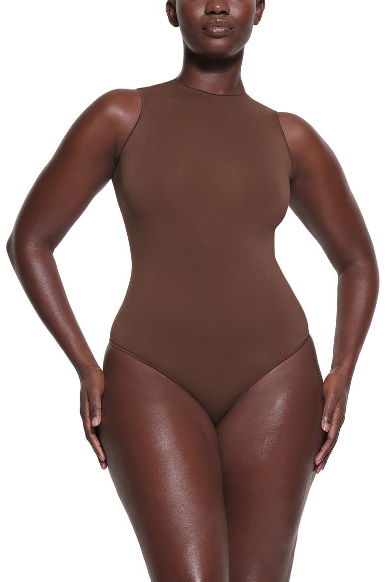 Essential Bodysuits Sleeveless Crewneck Bodysuit, Main, color, COCOA