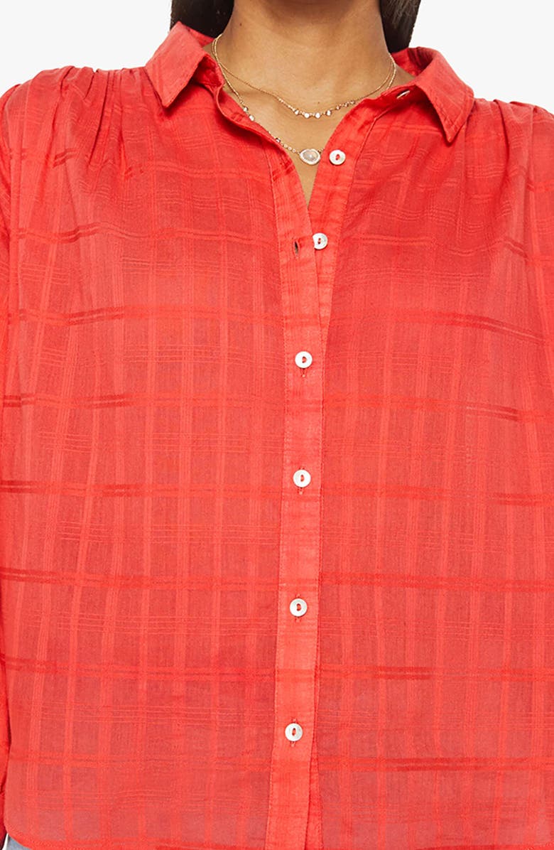 MOTHER The Breeze Grid Cotton Shirt, Alternate, color, Hope That Helps
