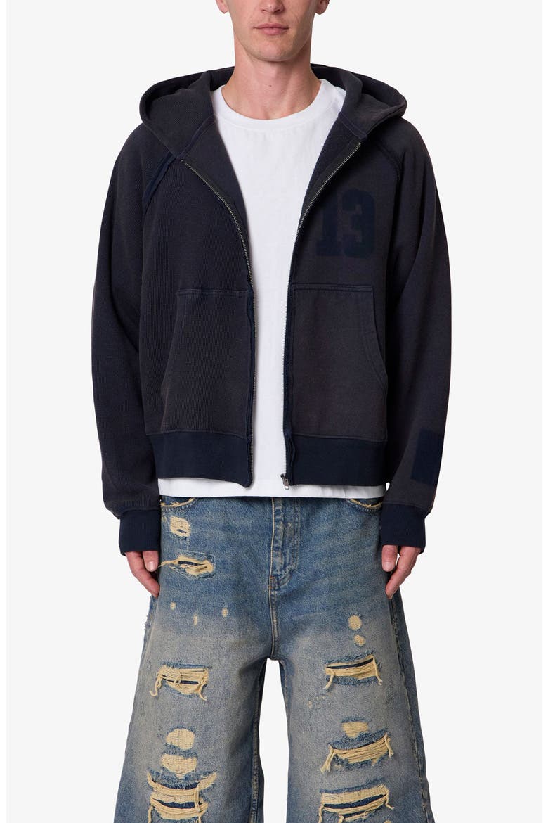 Half and Half Full Zip Hoodie, Main, color, WASHED BLACK