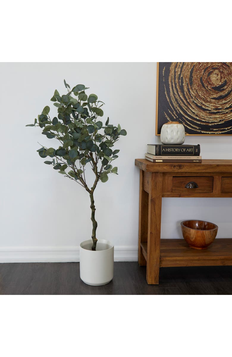 GINGER BIRCH STUDIO Green Faux Foliage Potted Artificial Eucalyptus Tree, Alternate, color,