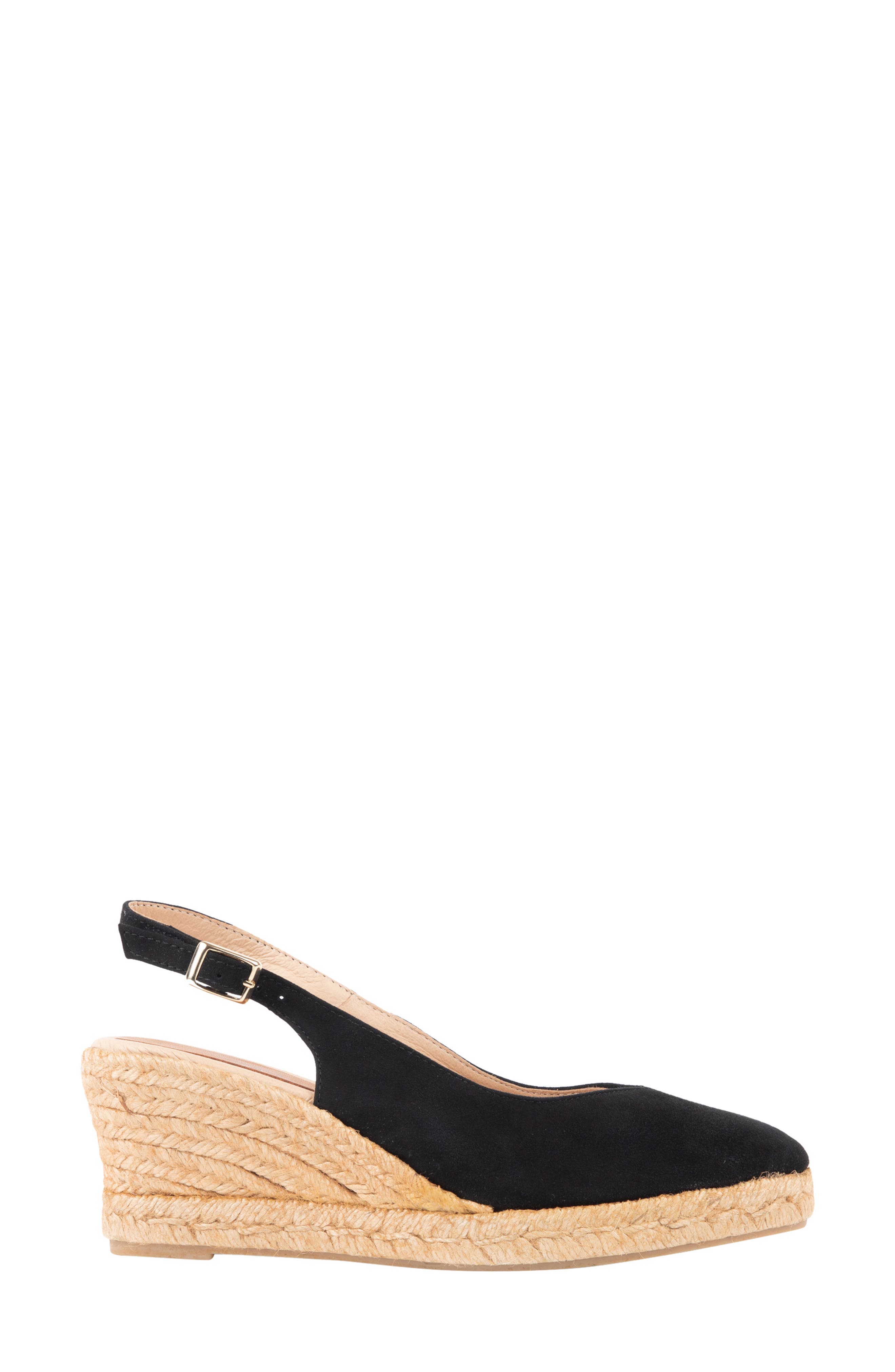 patricia green Poppy Slingback Espadrille Wedge, Alternate, color, Black
