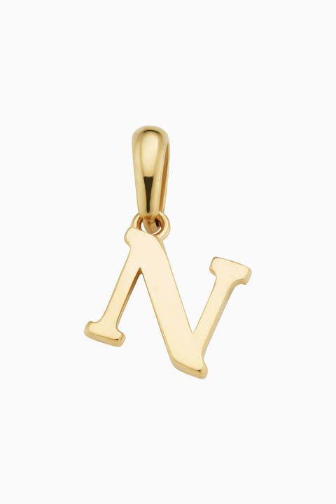14K Gold My Letter Initial Pendant Charm
