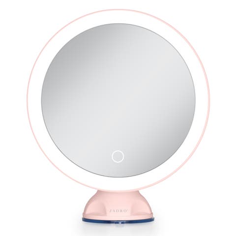 Lighted Wall Mounted Suction Cup Makeup Mirror with 10X Magnification