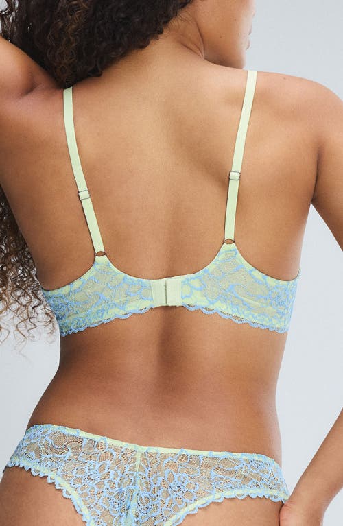 Savage X Fenty Keepsake Lace Unlined Demi Bra In Pale Green
