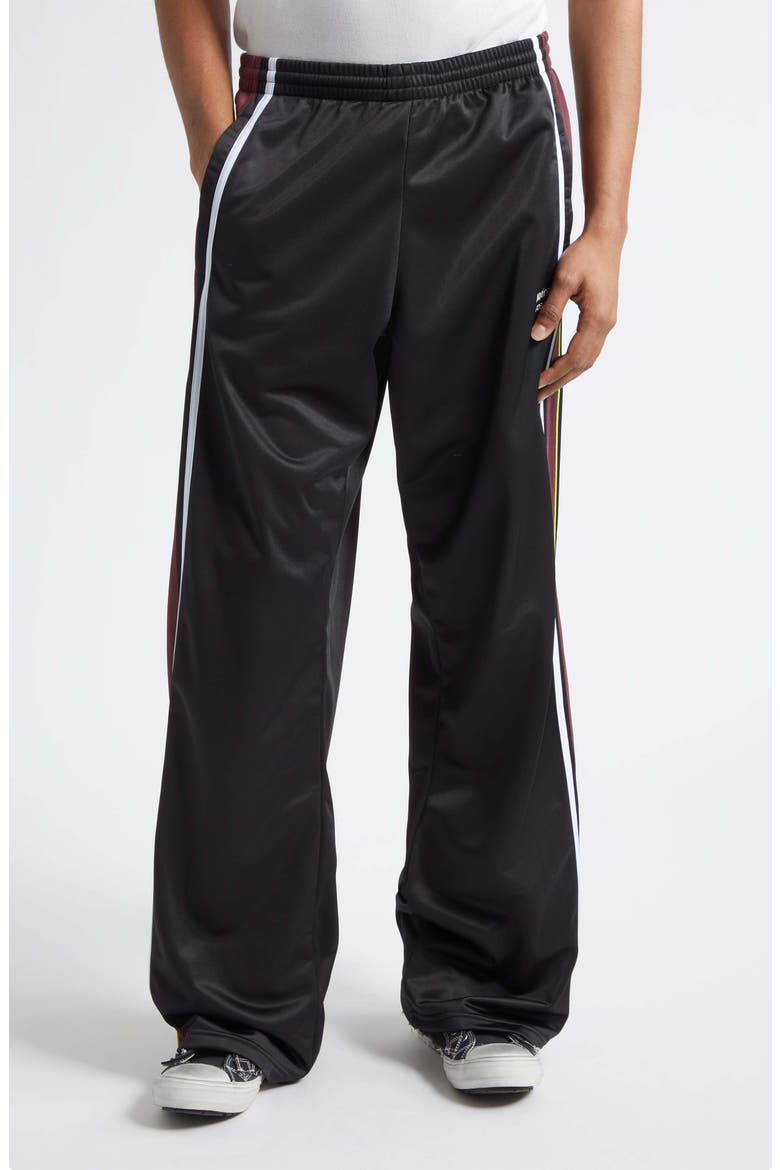 Wide Leg Technical Jersey Track Pants, Main, color, BLACK BURGUNDY